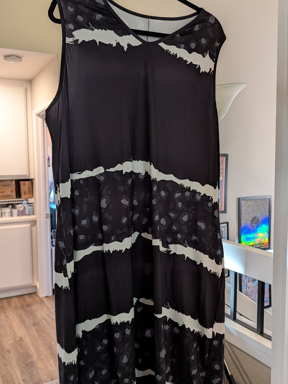 Black Sleeveless Printed Maxi Dress - Women